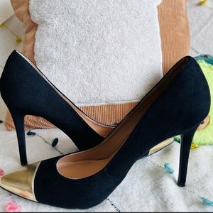 Black and Gold Tipped 4” Heels